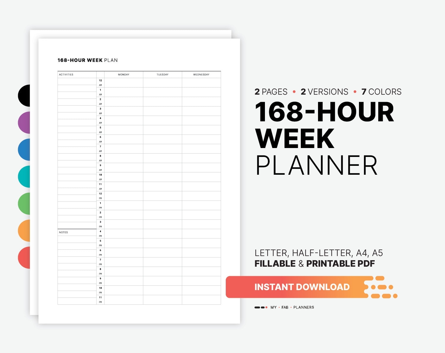 168 hour Weekly Planner Printable Mindfulness Timesheet Goal Setting Fillable Adult Intentional Living Activity To Do List PDF Template Etsy 168 hour Weekly Planner Printable Mindfulness Timesheet Goal Setting Fillable Adult Intentional Living Activity To Do List PDF Template Etsy