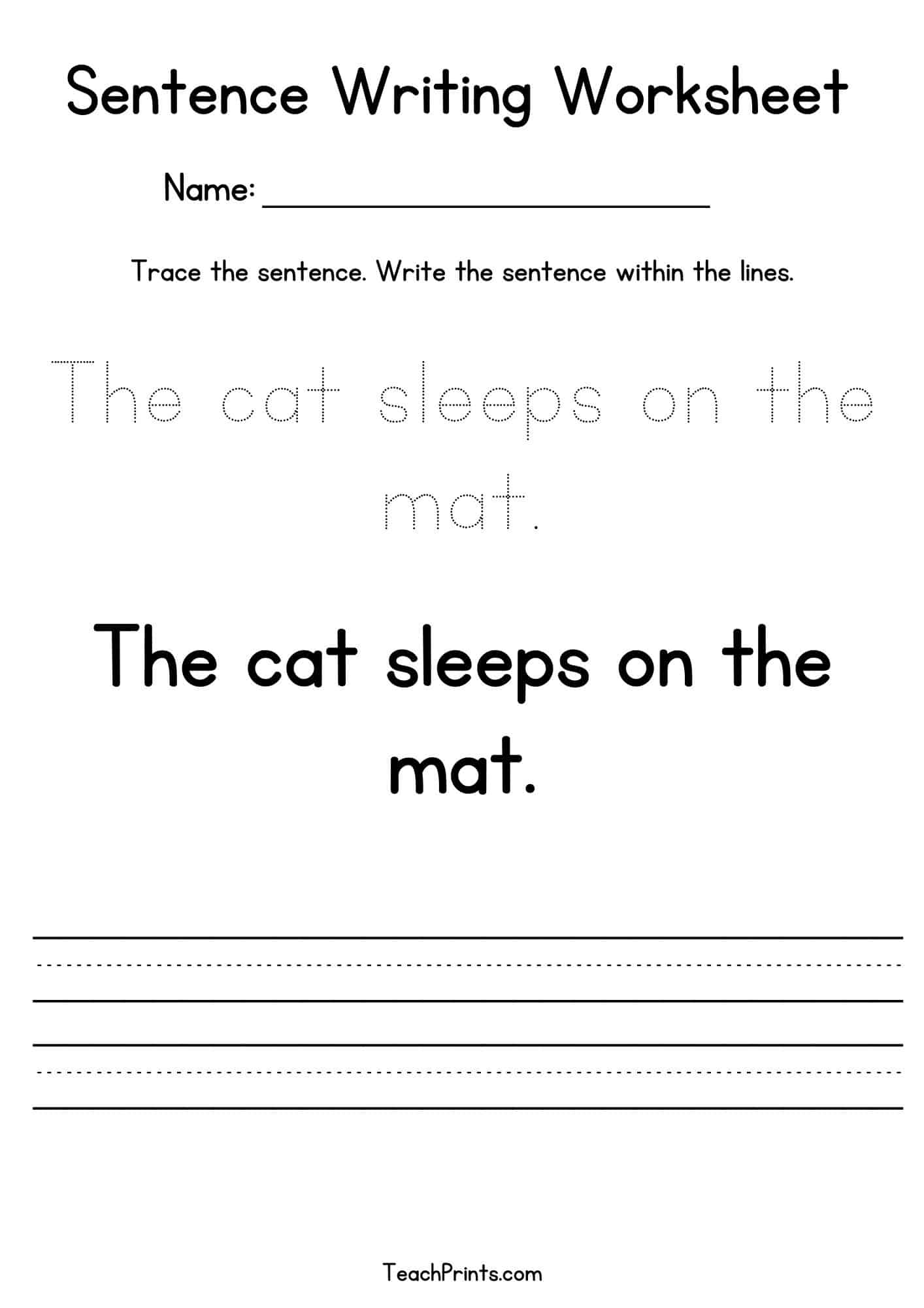 Free Printable Sentence Writing Worksheets Free Printable Sentence Writing Worksheets