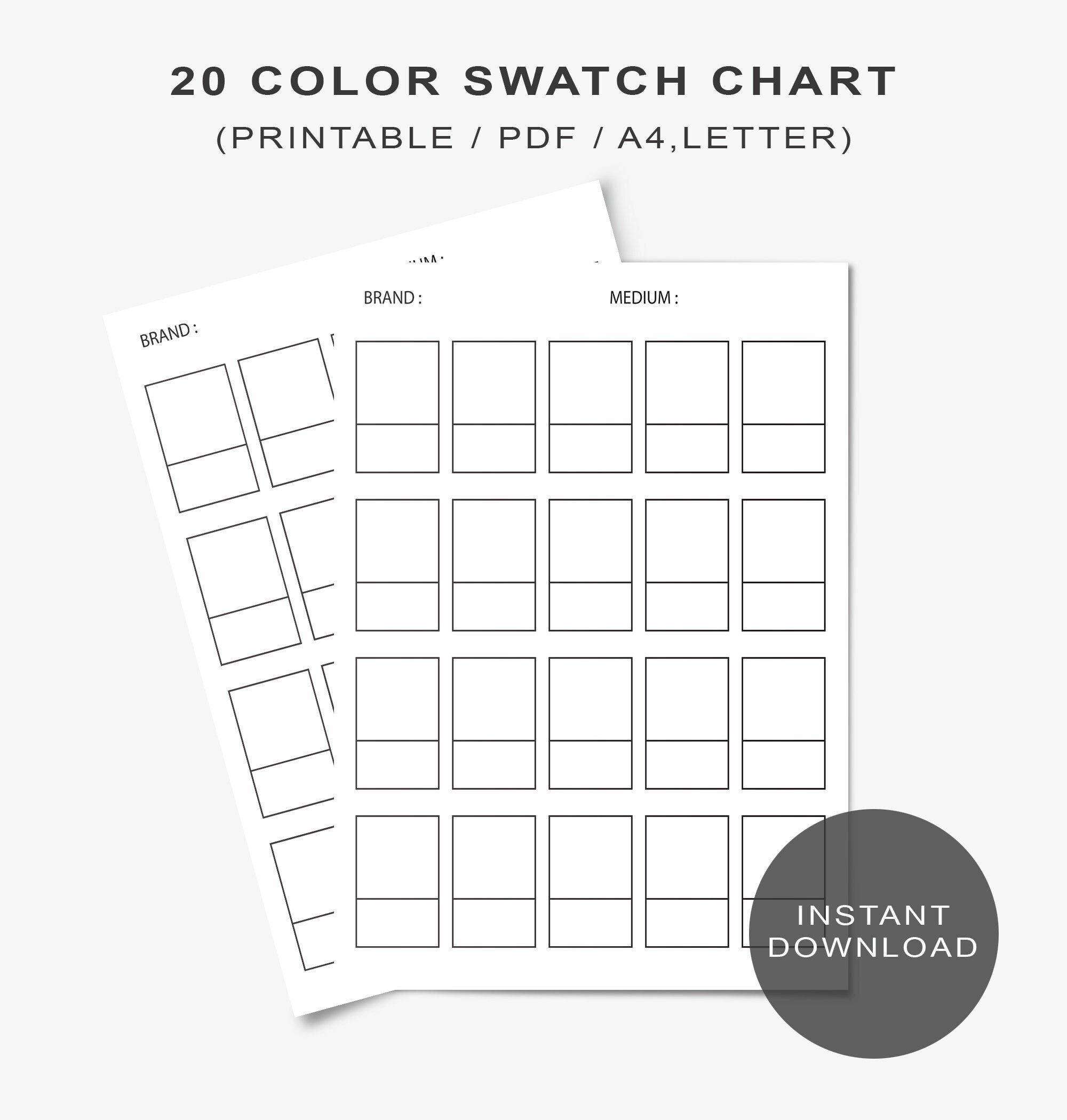 Printable Color Swatch Sheet