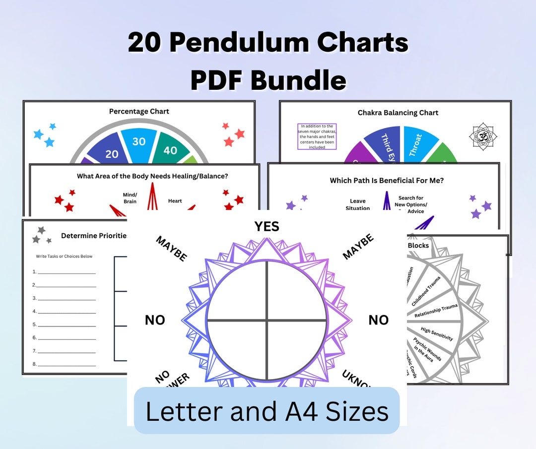 20 Pendulum Charts PDF 20 Dowsing Charts Letter U0026 A4 Etsy