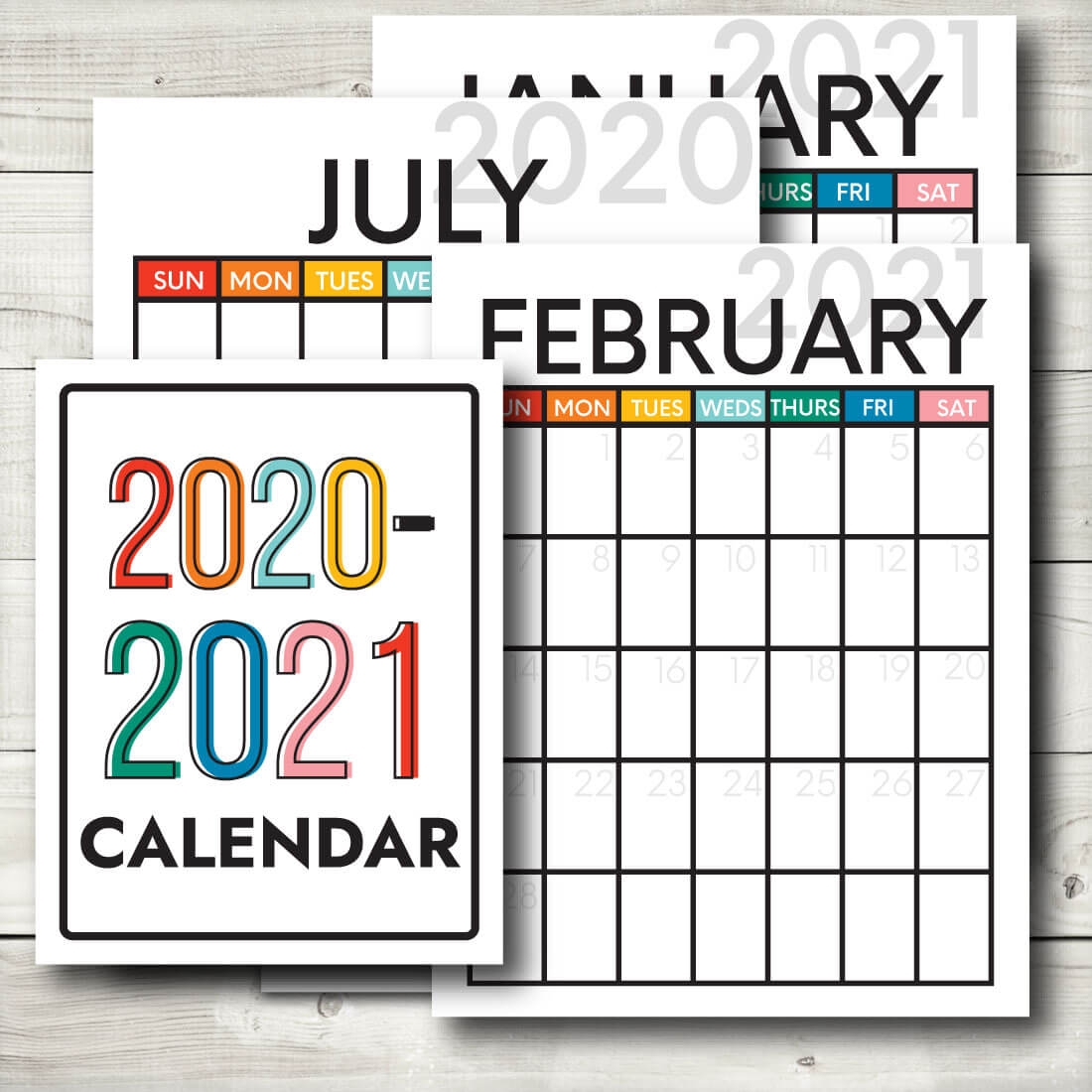 2020 2021 Printable Calendar From Thirty Handmade Days
