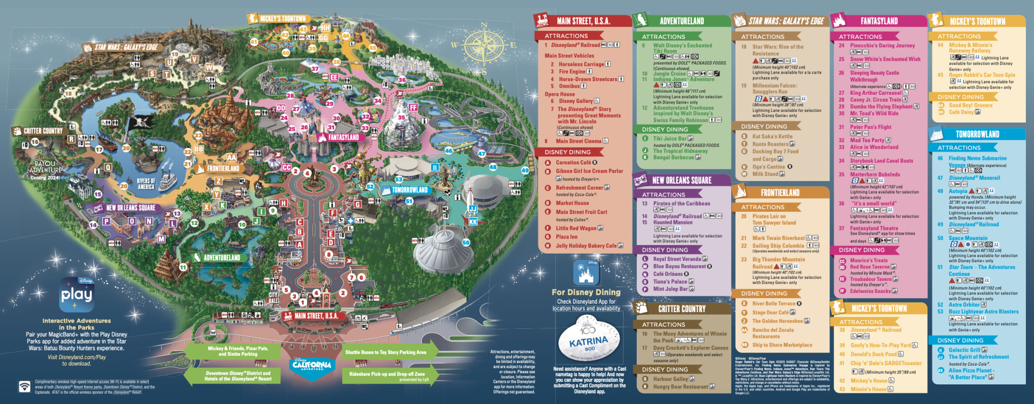2024 Disneyland Park Map Disneyland Resort WDW Magazine
