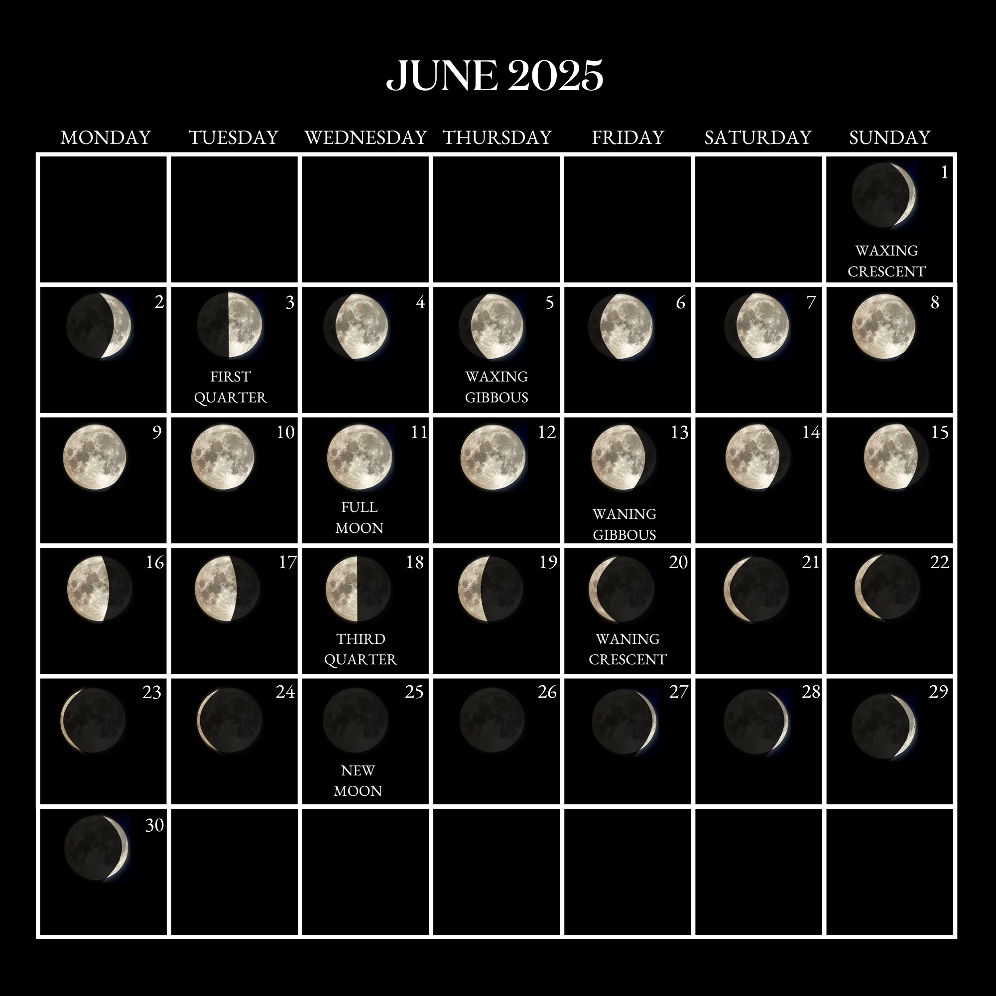 2025 Moon Calendar Every Phase And Stage Of The Moon