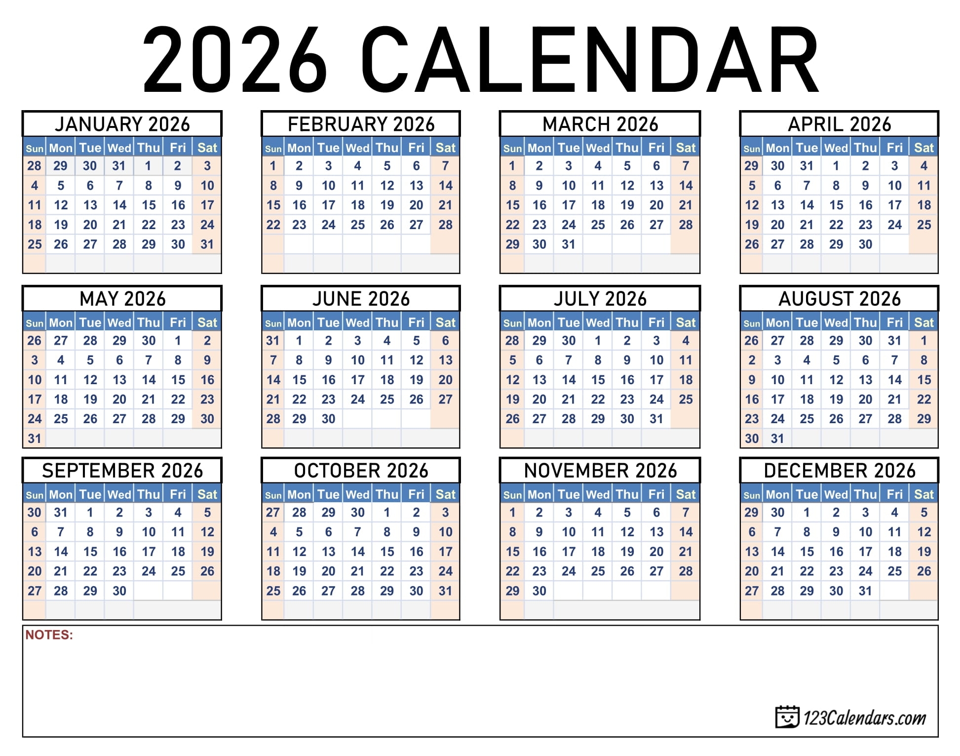 2025 Printable Calendar 123Calendars