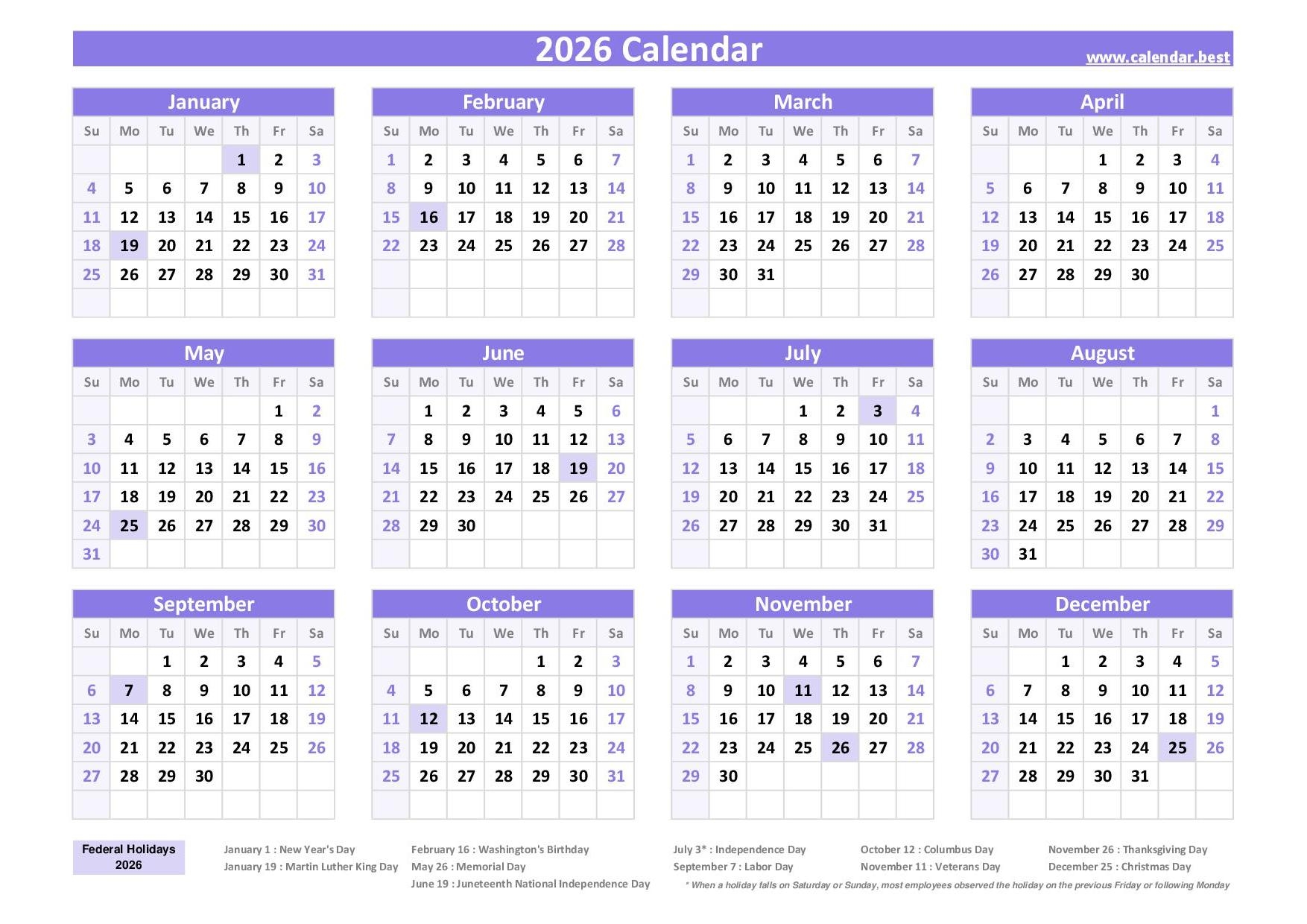 2026 Calendar With Week Numbers 2026 Calendar With Week Numbers