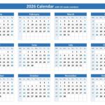 2026 Calendar With Week Numbers