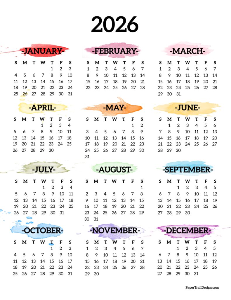 Best Printable Calendar 2026 - Free Printable Templates