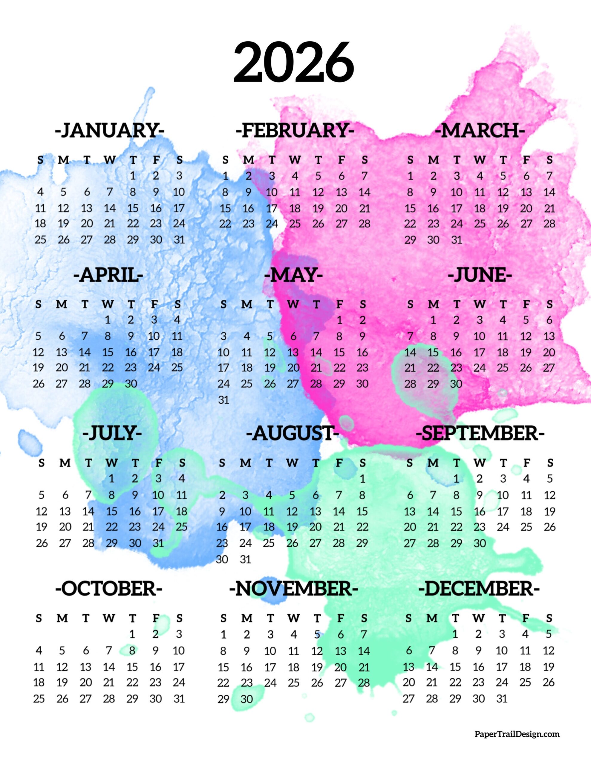 2026 2026 Printable Calendar
