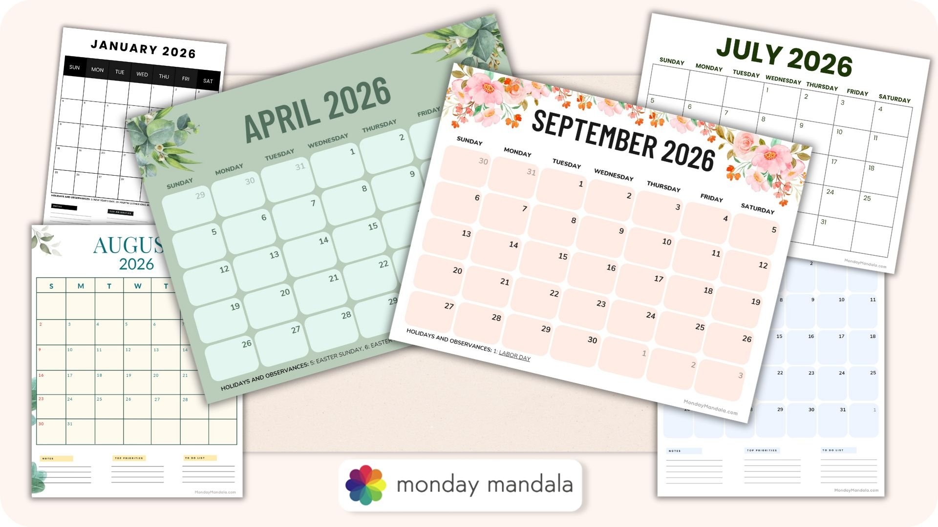 Planner Calendar 2026 Printable