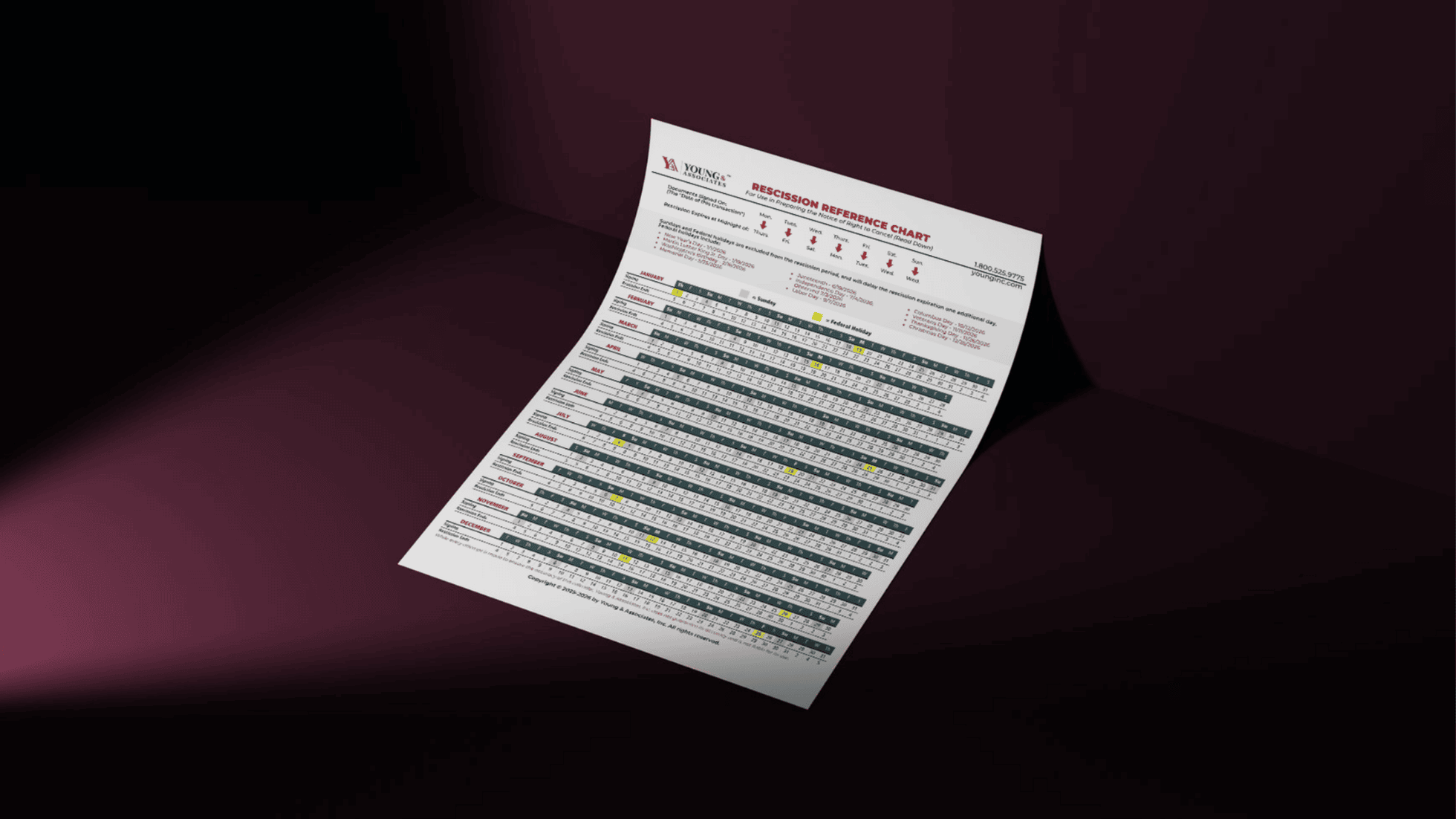 2026 Rescission Calendar Free Download Now Available Young Associates