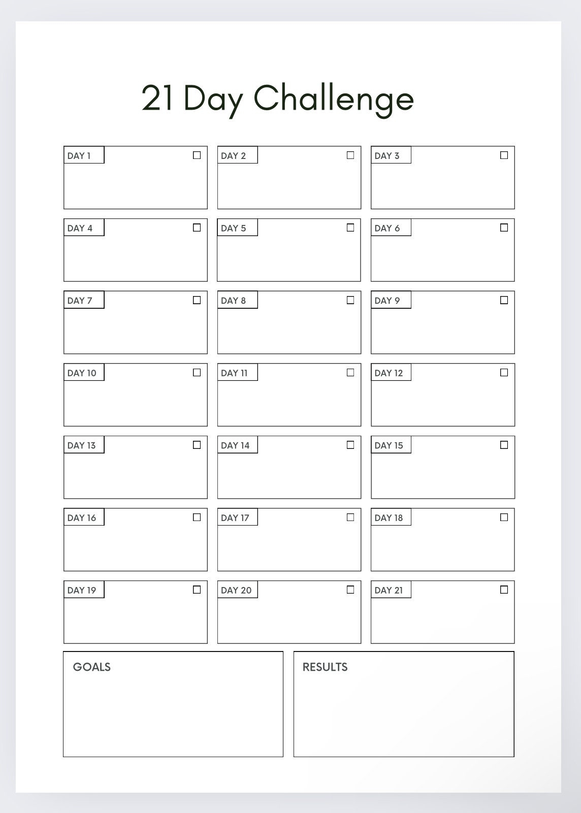 21 Day Challenge Planner Goal Setting Habit Tracker PDF Etsy