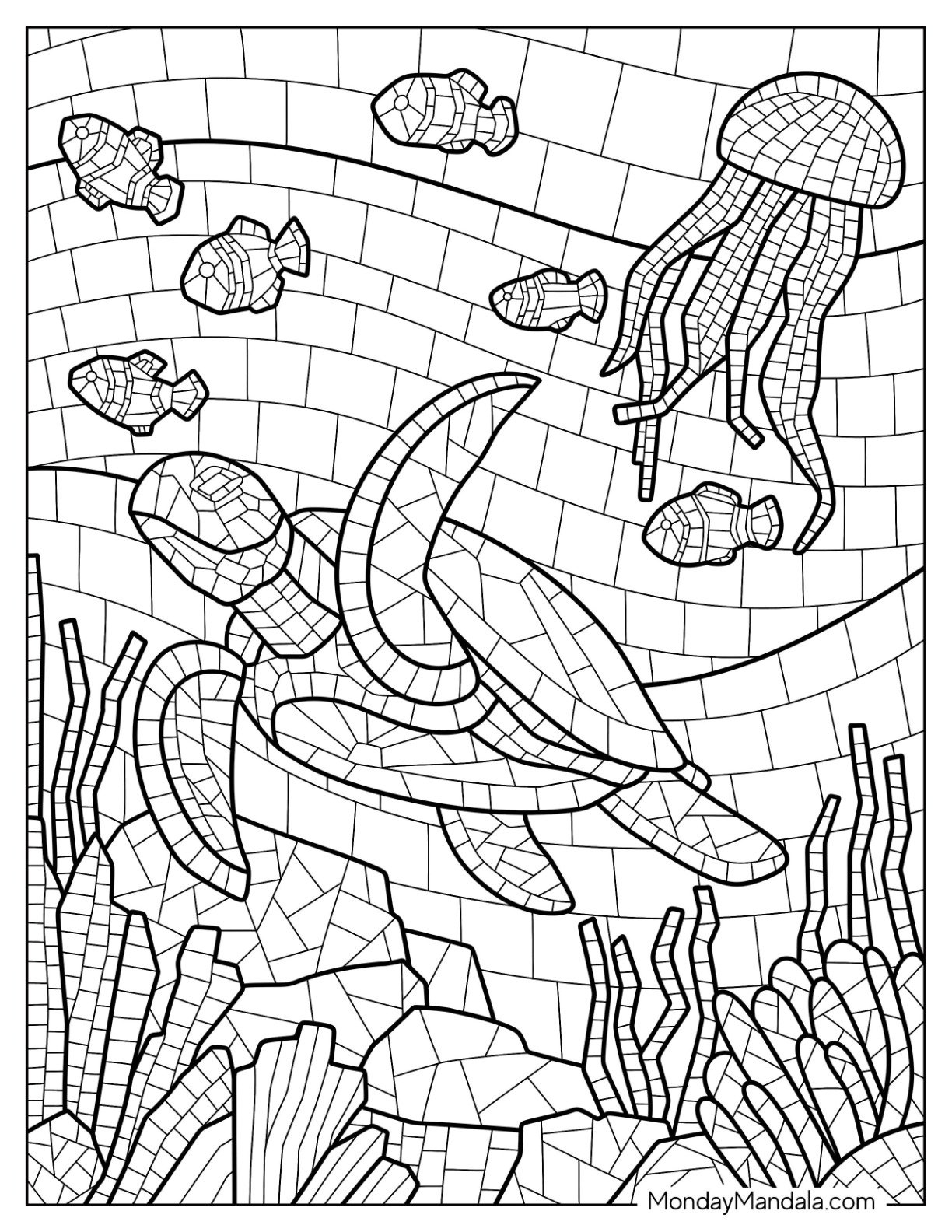 22 Mosaic Coloring Pages Free PDF Printables 