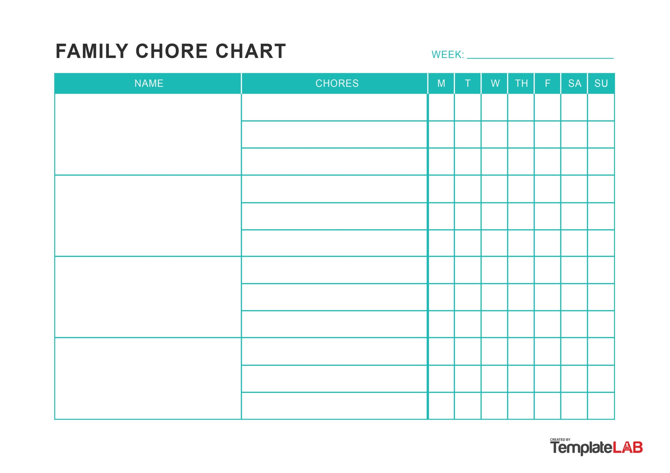 Free Printable Blank Chore Charts Free Printable Blank Chore Charts