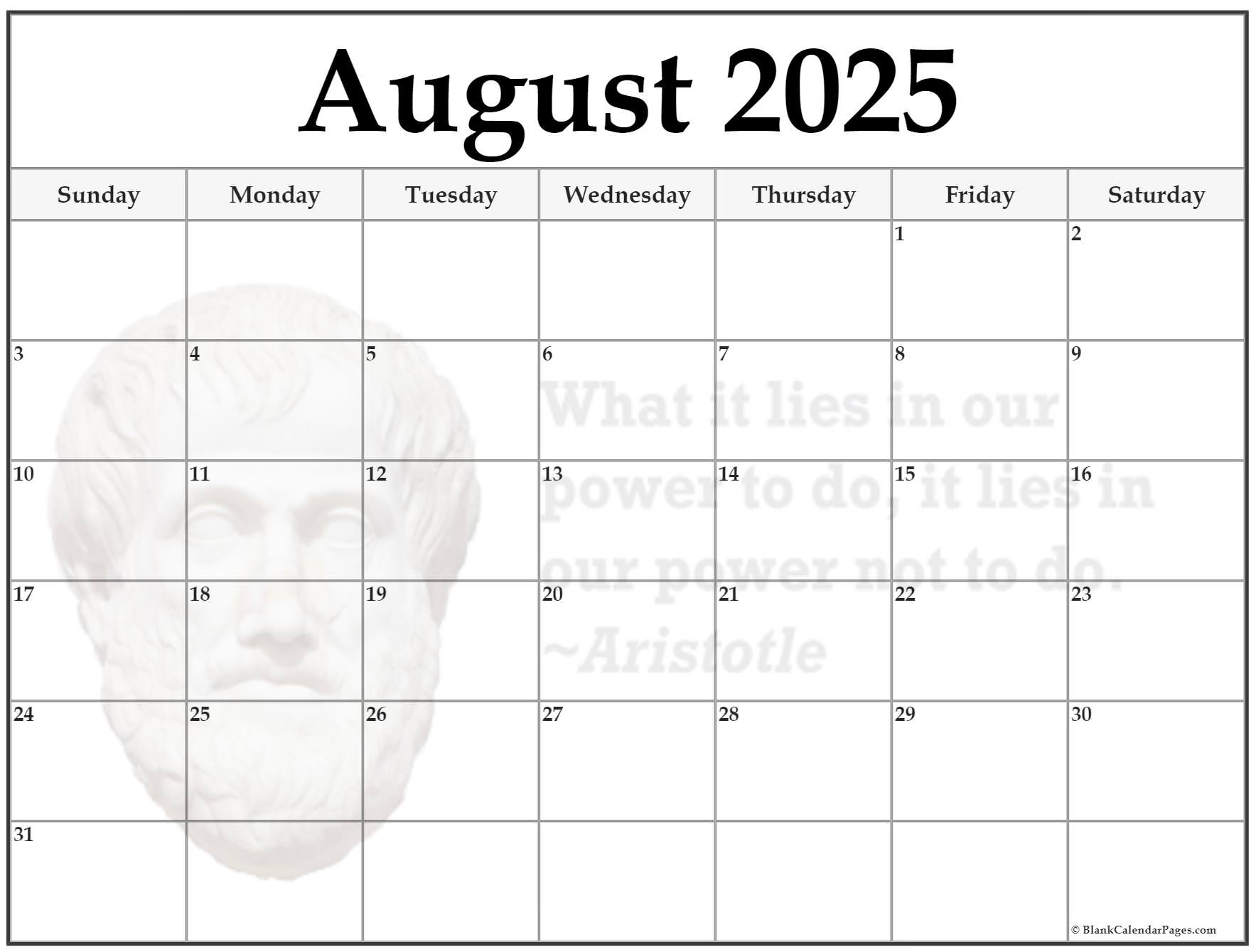 24 August 2025 Quote Calendars