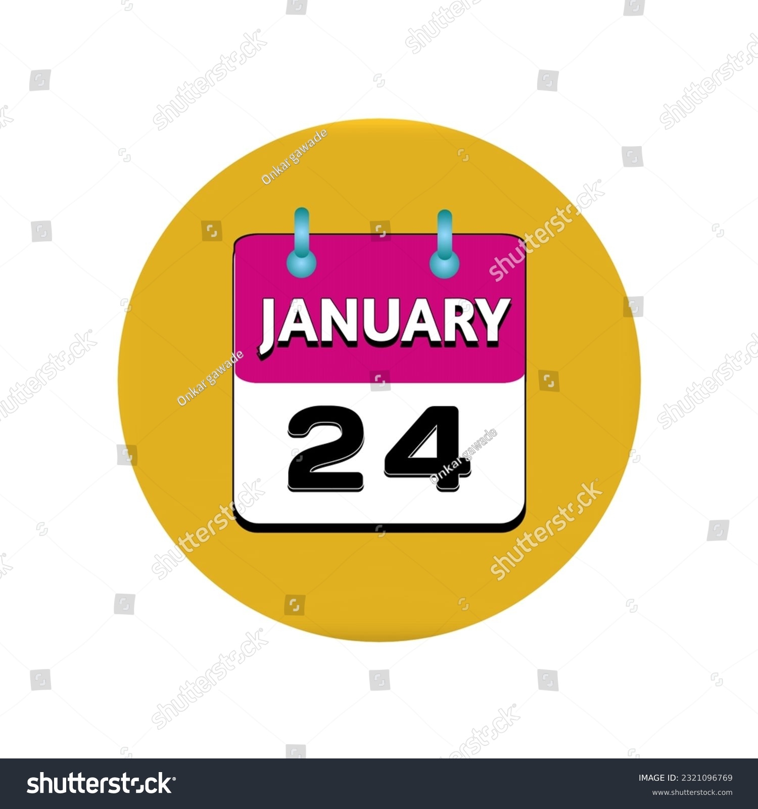 24 January Calendar Icon Calendar Template Stock Illustration 2321096769 Shutterstock