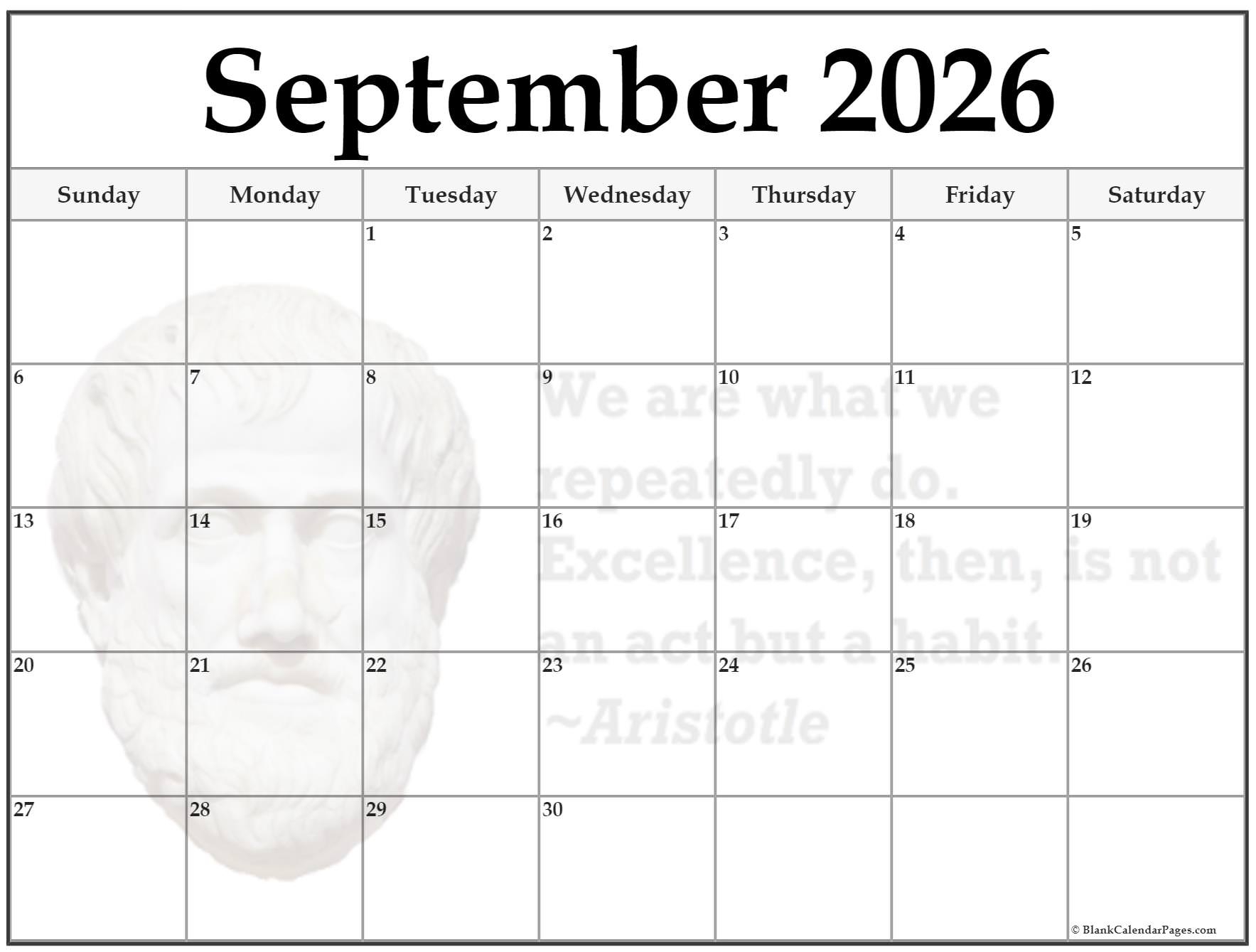 24 September 2026 Quote Calendars