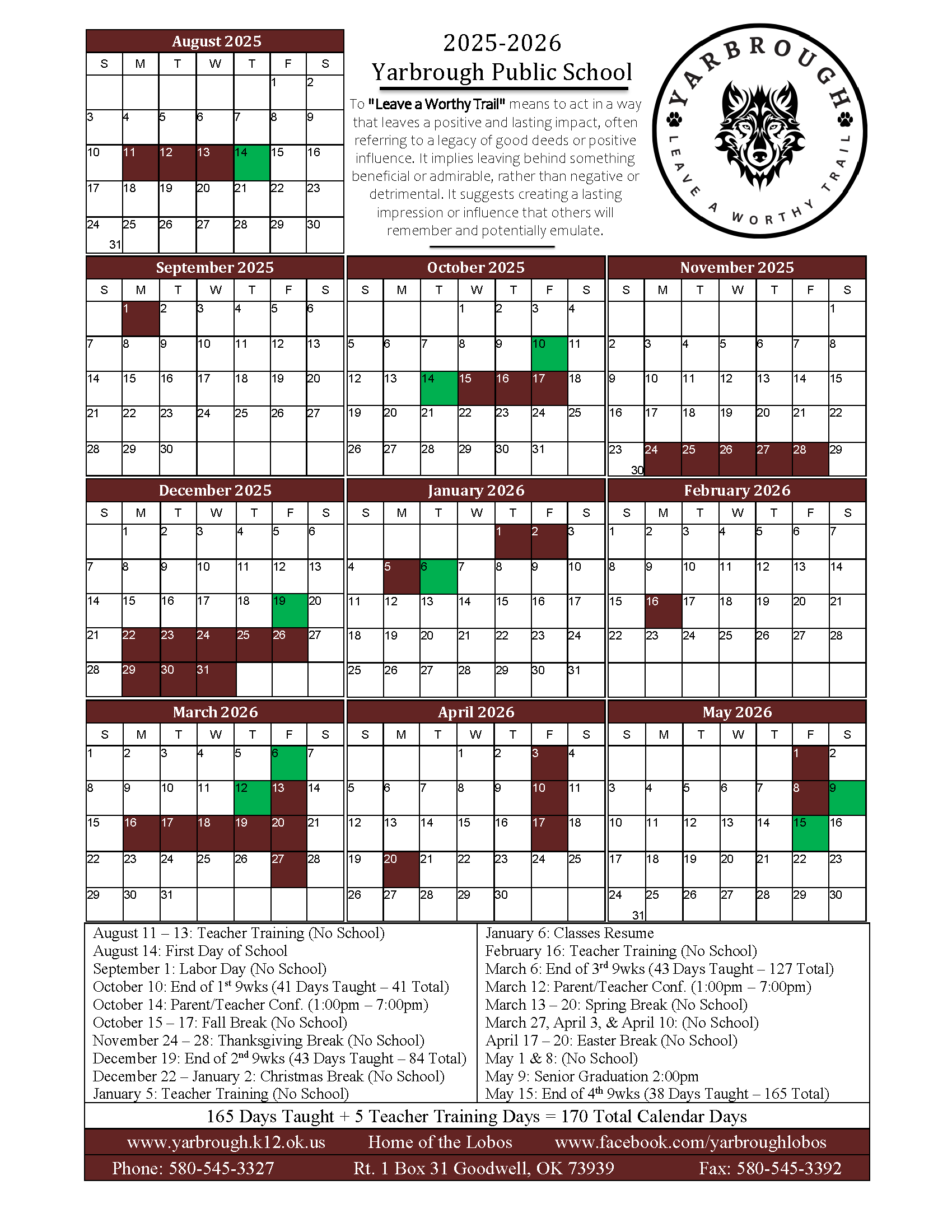 K12 School Calendar 25 26 Printable K12 School Calendar 25 26 Printable