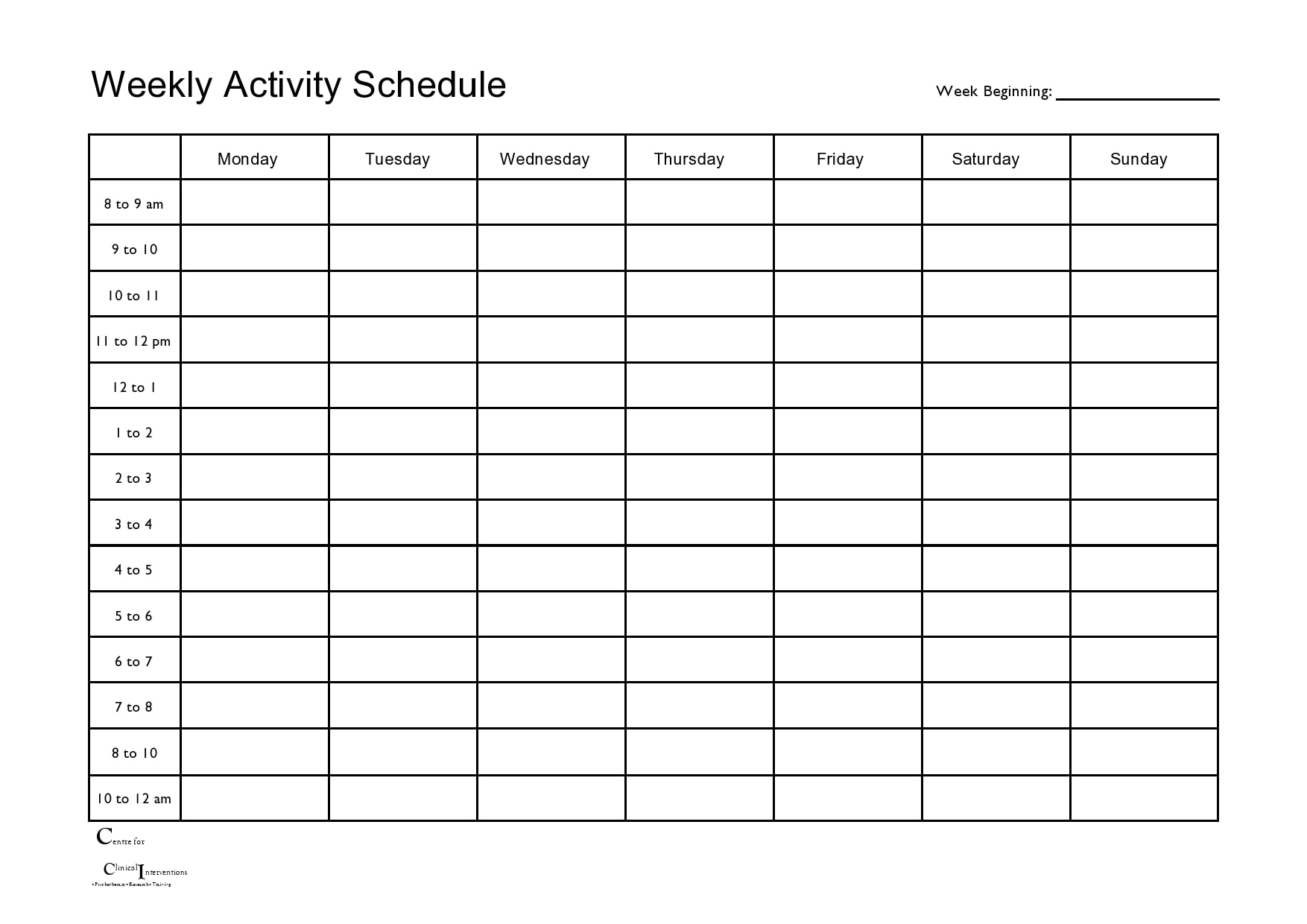 28 Free Weekly Schedule Templates Excel Word TemplateArchive
