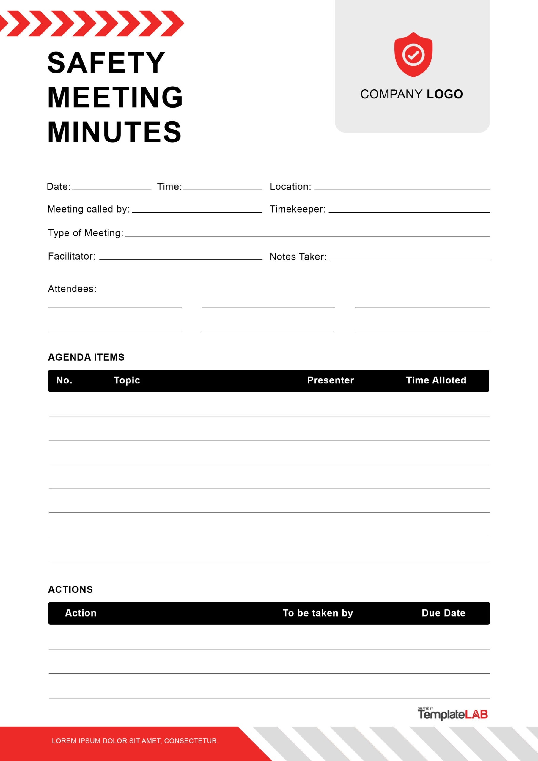 Free Printable Safety Meeting Template Free Printable Safety Meeting Template