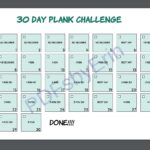 30 Day Plank Challenge Calendar Printable PDF Fitness Checklist Etsy