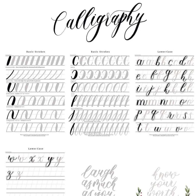 31 Free Printable Lettering And Calligraphy Worksheets