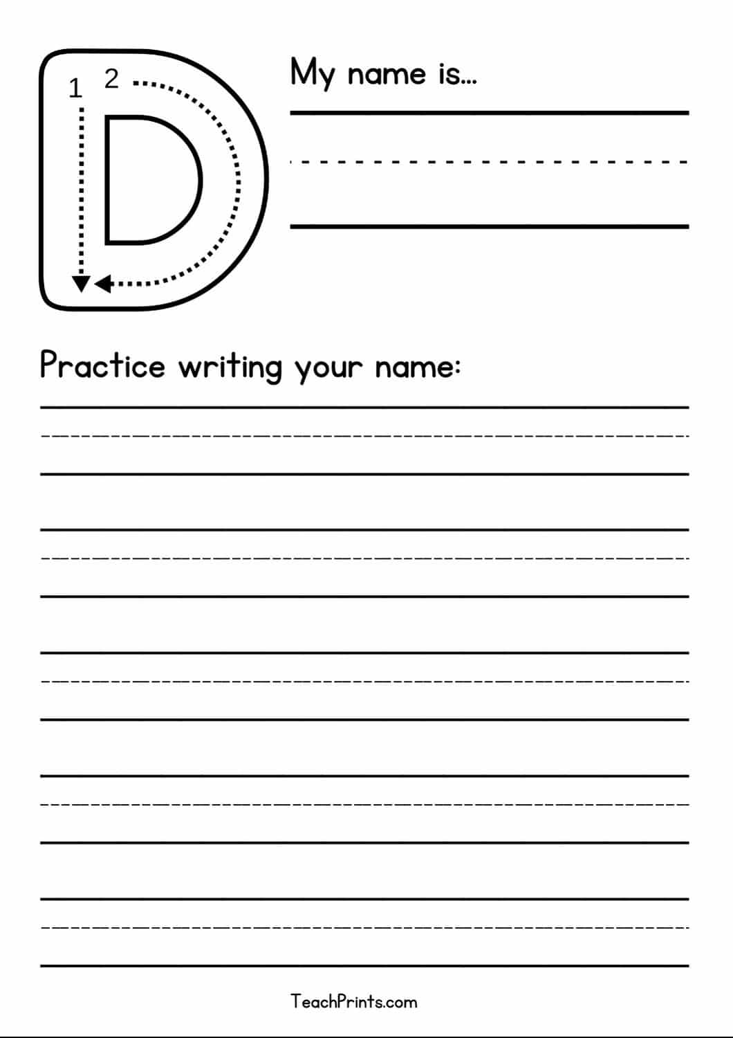 Free Printable Writing Name Worksheets