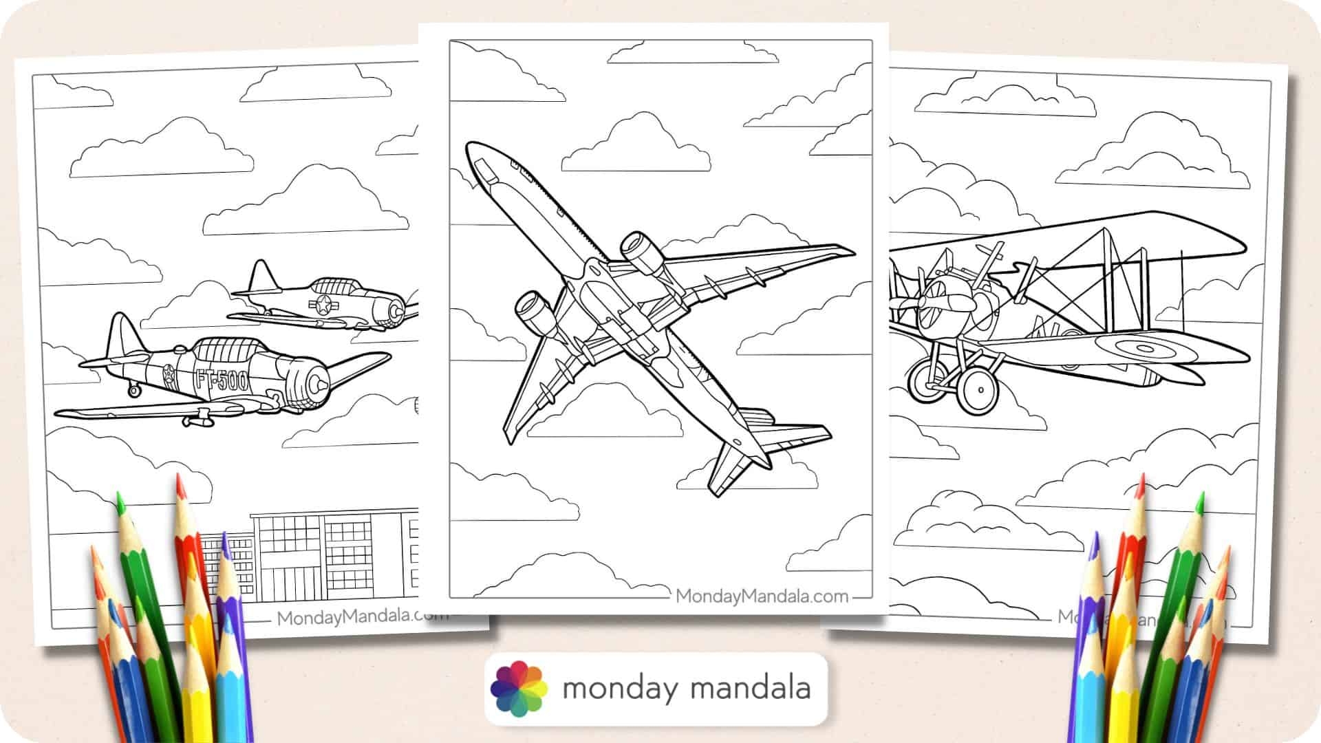 36 Airplane Coloring Pages Free PDF Printables 