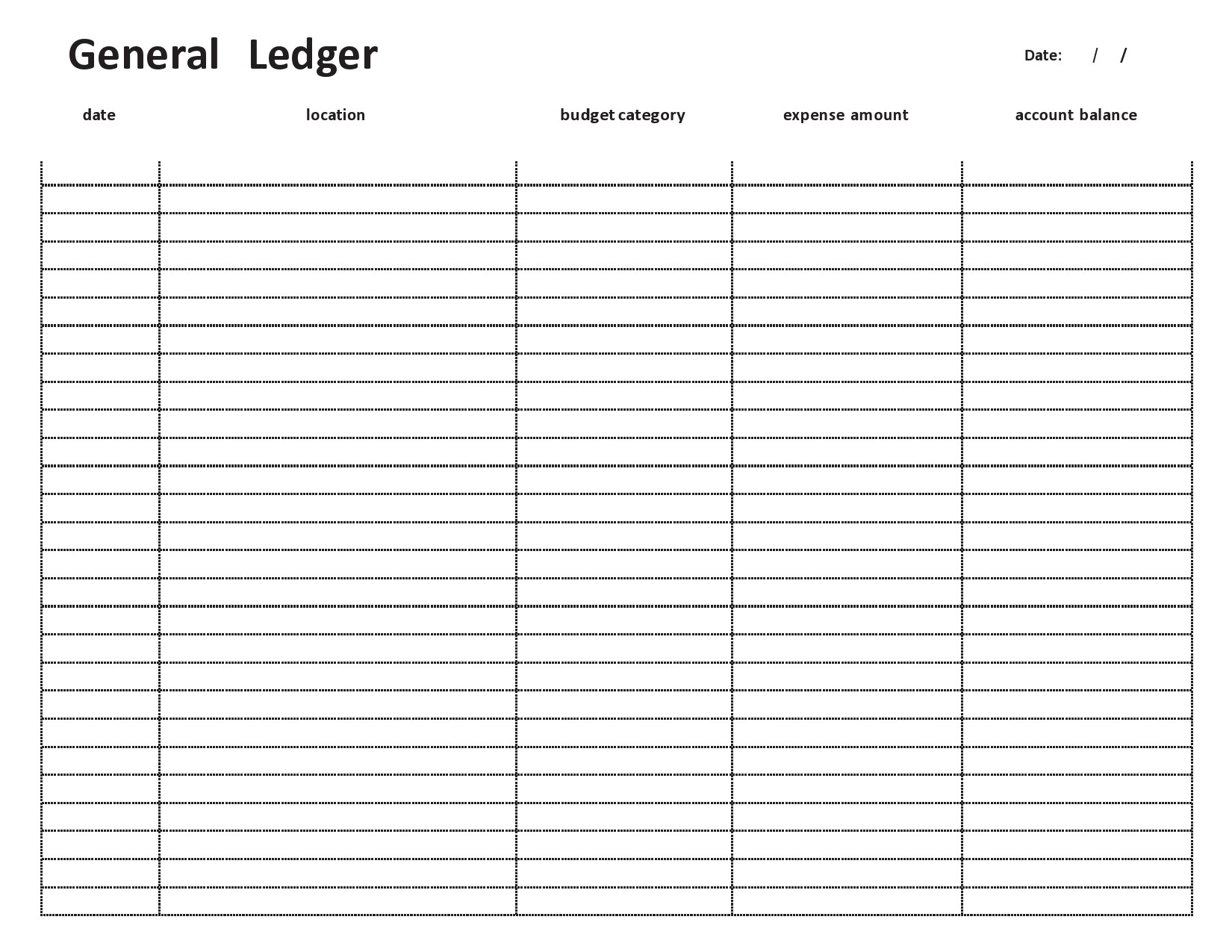 Printable Ledger Sheets Free Printable Ledger Sheets Free