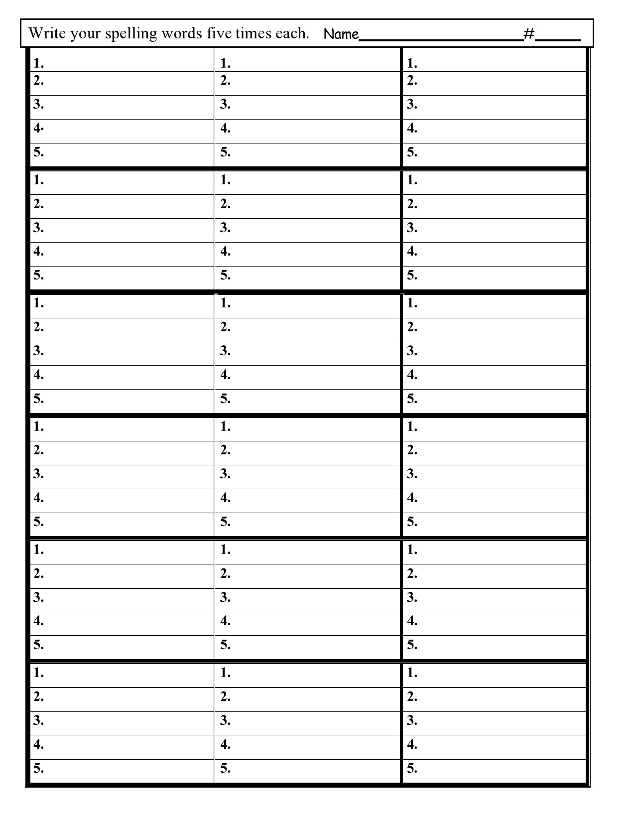 38 Printable Spelling Test Templates Word U0026 PDF TemplateLab Worksheets Library