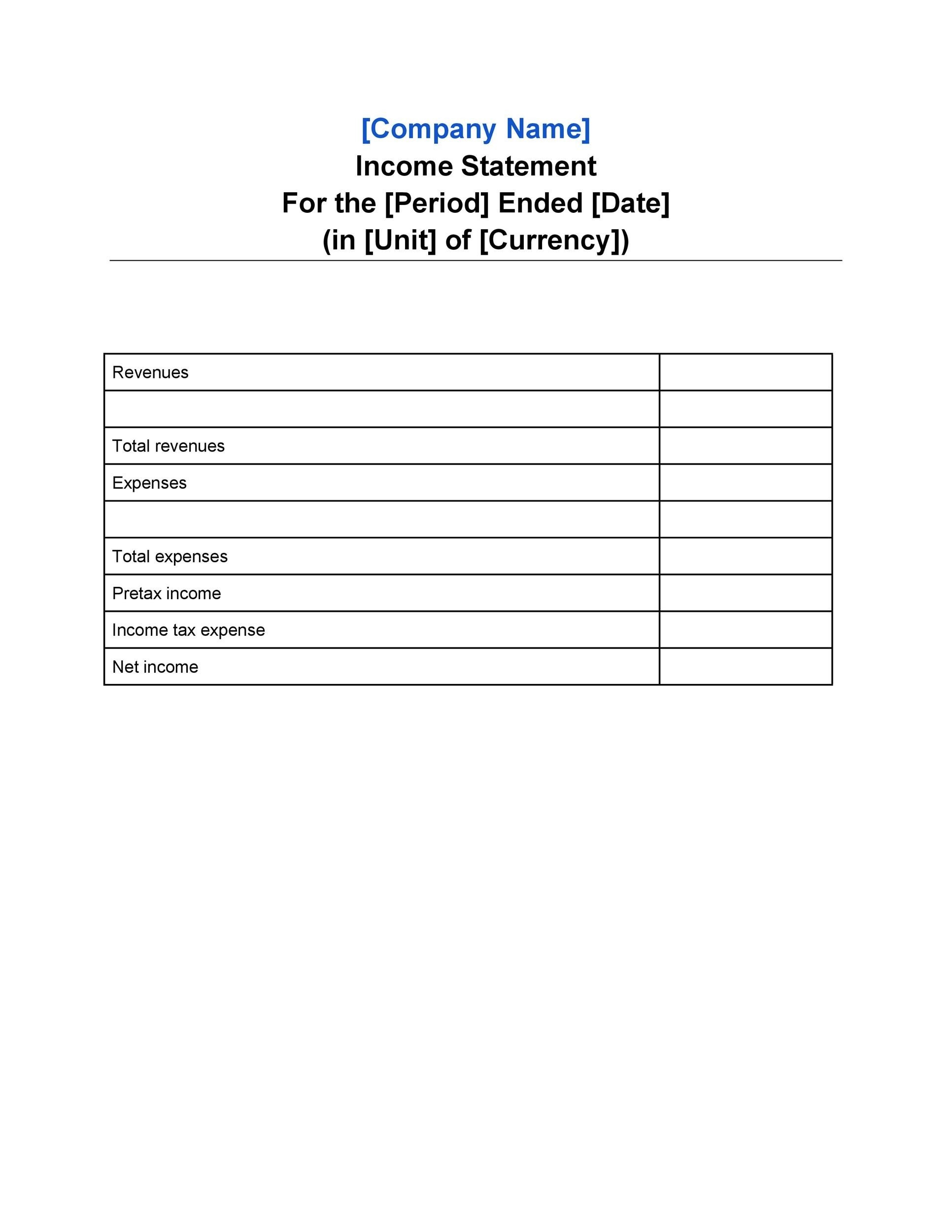 41 FREE Income Statement Templates U0026 Examples TemplateLab