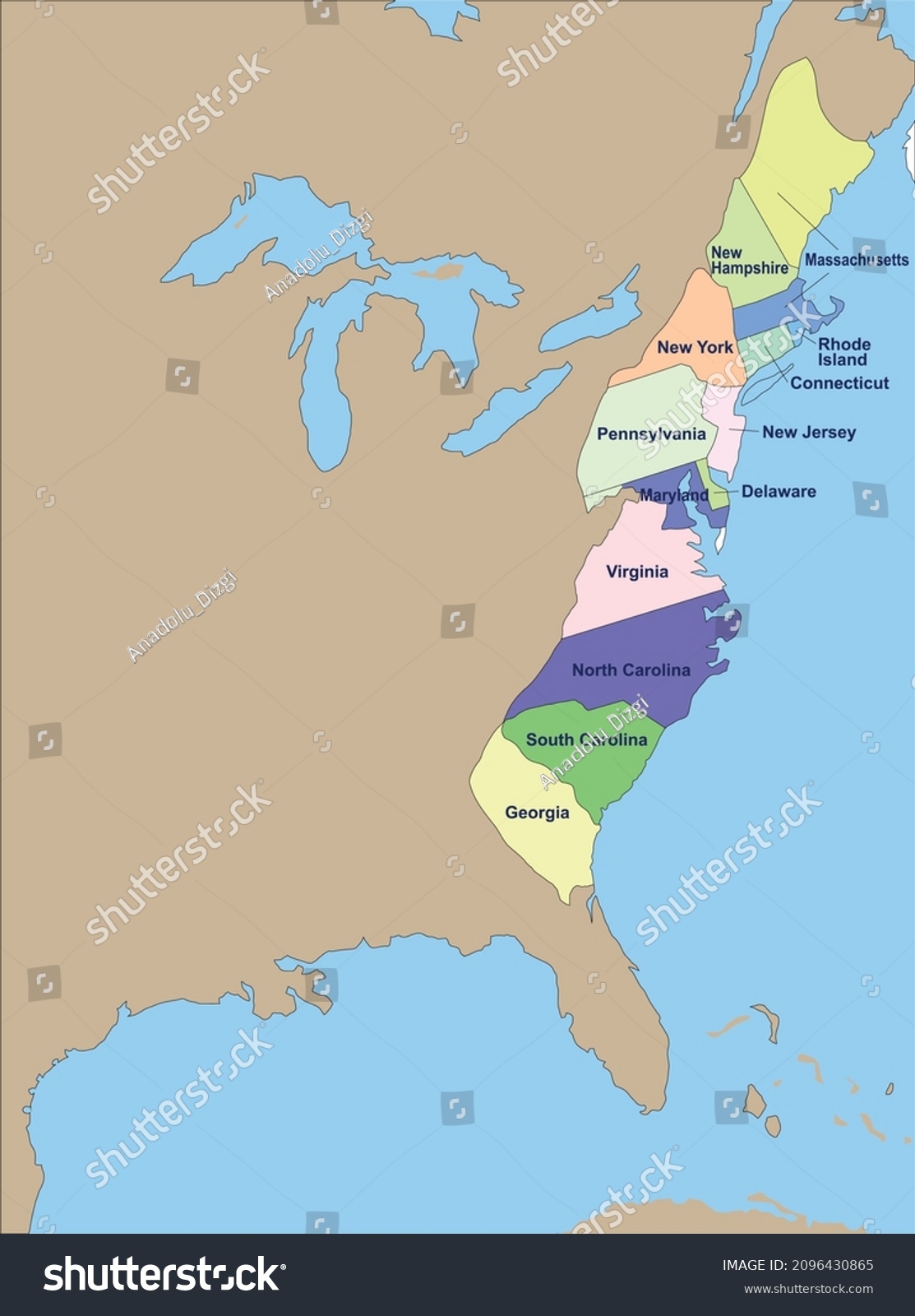 44 13 Colonies Map Royalty Free Images Stock Photos Pictures Shutterstock