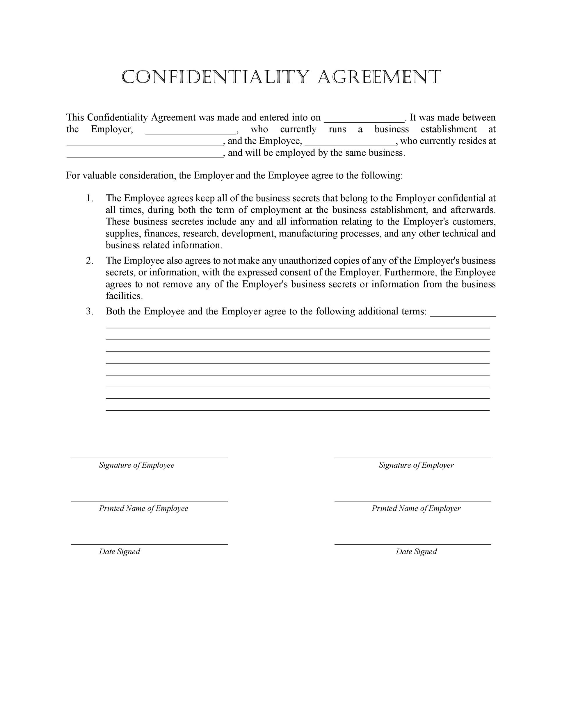 44 Non Disclosure Agreement Templates NDA Forms 