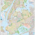 5 Boroughs Of New York City NYC Laminated Wall Map Geographia Maps