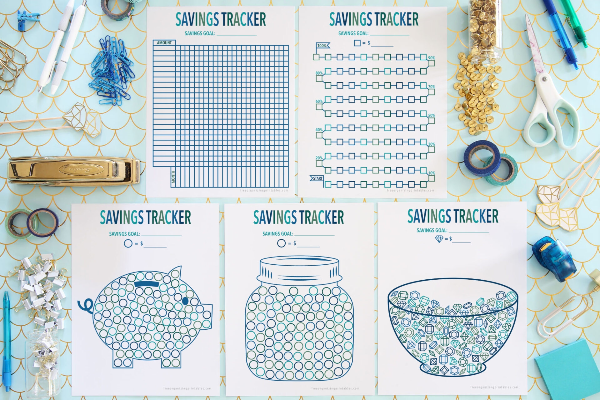 5 Free Printable Savings Tracker Pages