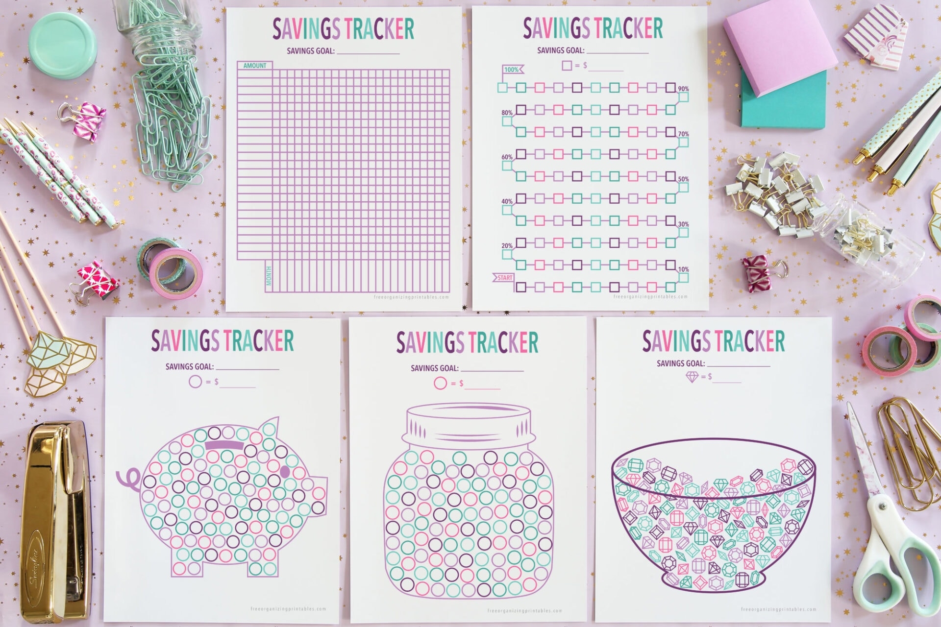 5 Free Printable Savings Tracker Pages