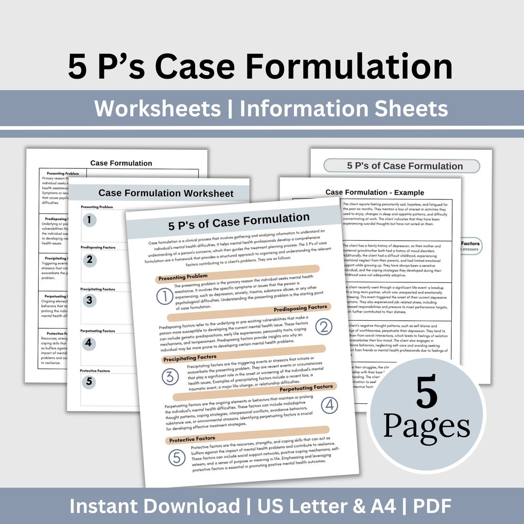 Printable Cbt Case Conceptualization Worksheet