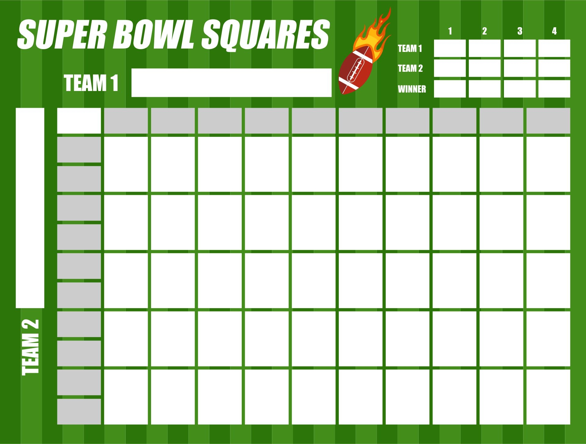 Printable Football Square Sheet