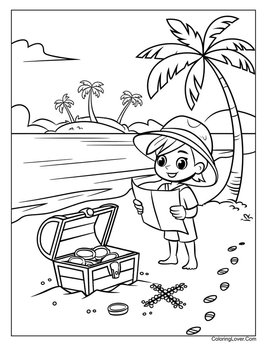 Printable Beach Coloring Sheets Printable Beach Coloring Sheets