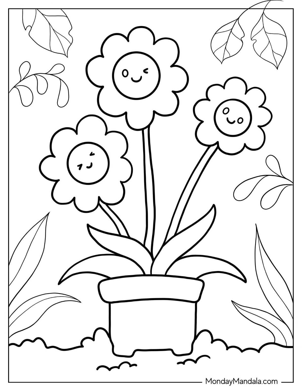 53 Flower Coloring Pages Free PDF Printables