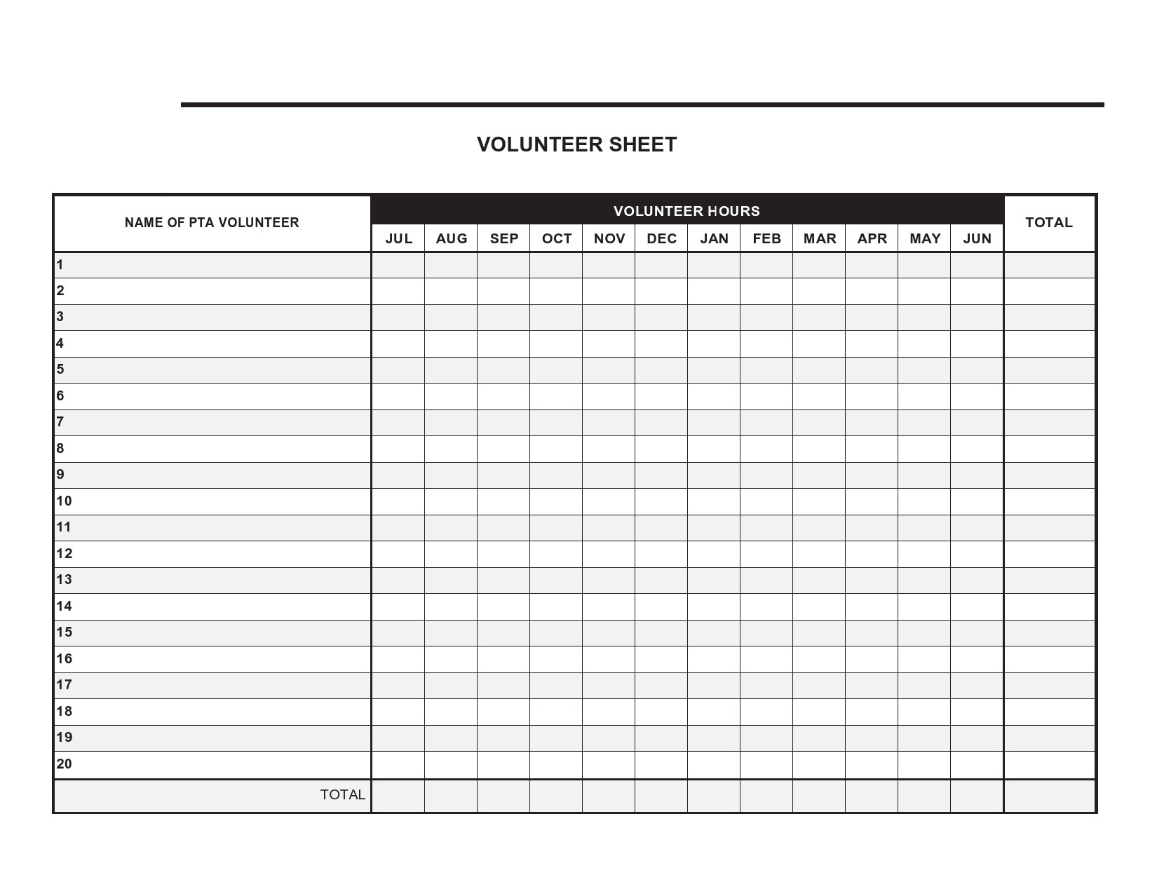 56 Blank Volunteer Hours Log Templates Excel Word 