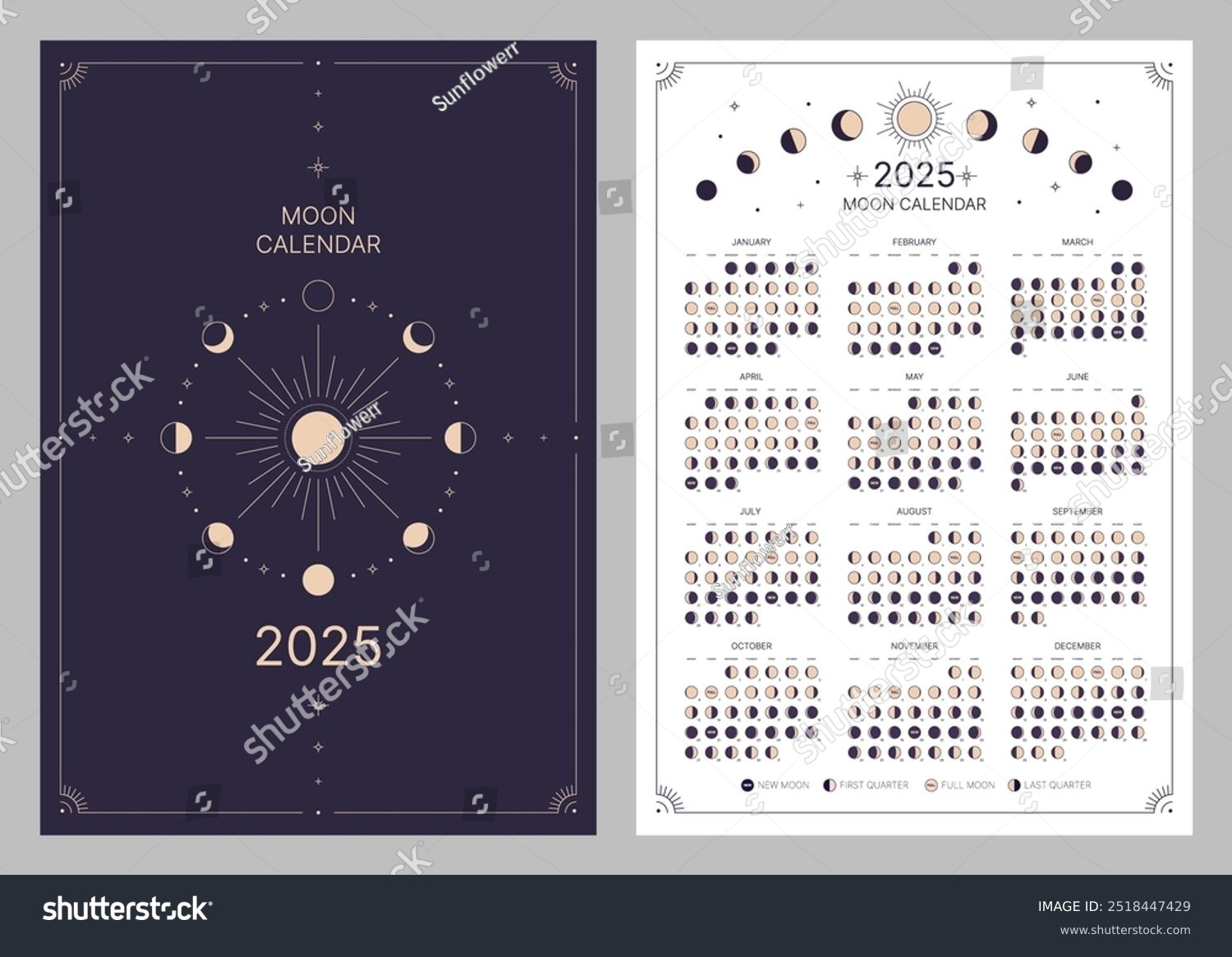 6 Hundred Moon Calendar 2025 Royalty Free Images Stock Photos Pictures Shutterstock