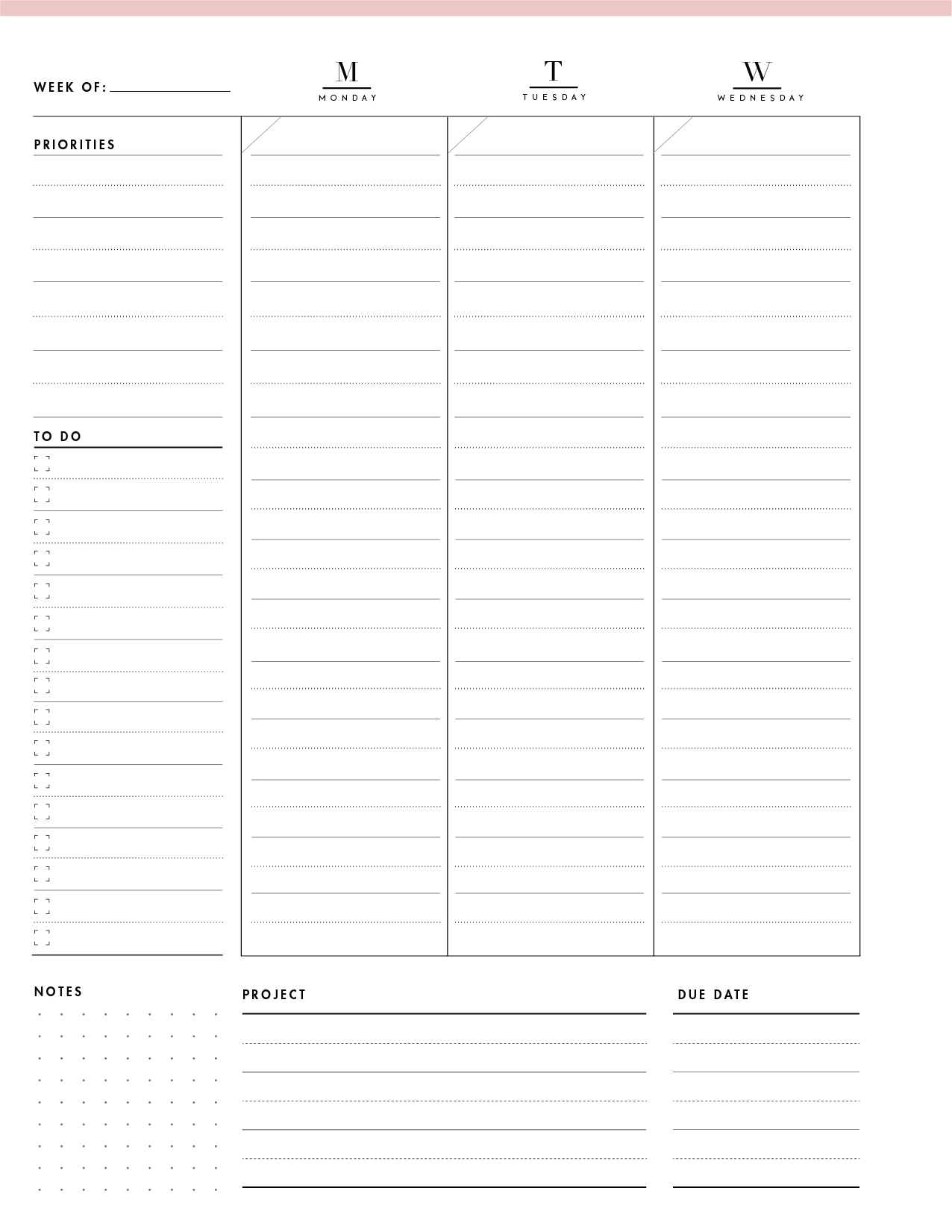 7 Day Weekly Schedule Template World Of Printables