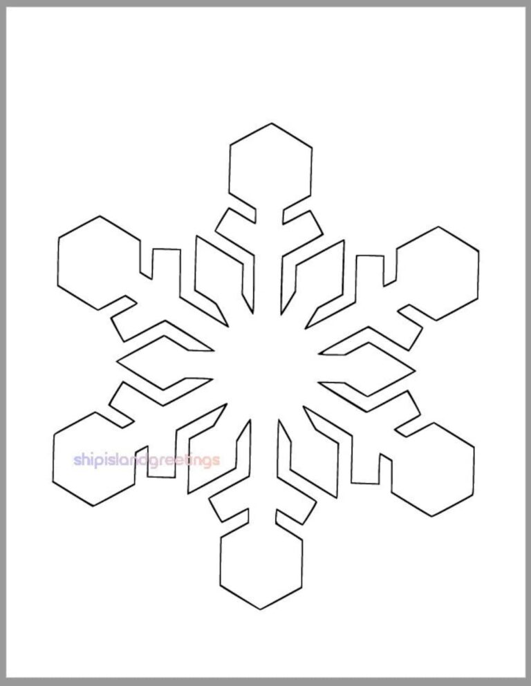 8 Inch Snowflake Template printable Snowflake winter Crafts christmas Decor holiday Party classroom Decor kids Crafts diy Snowflake Cutout Etsy