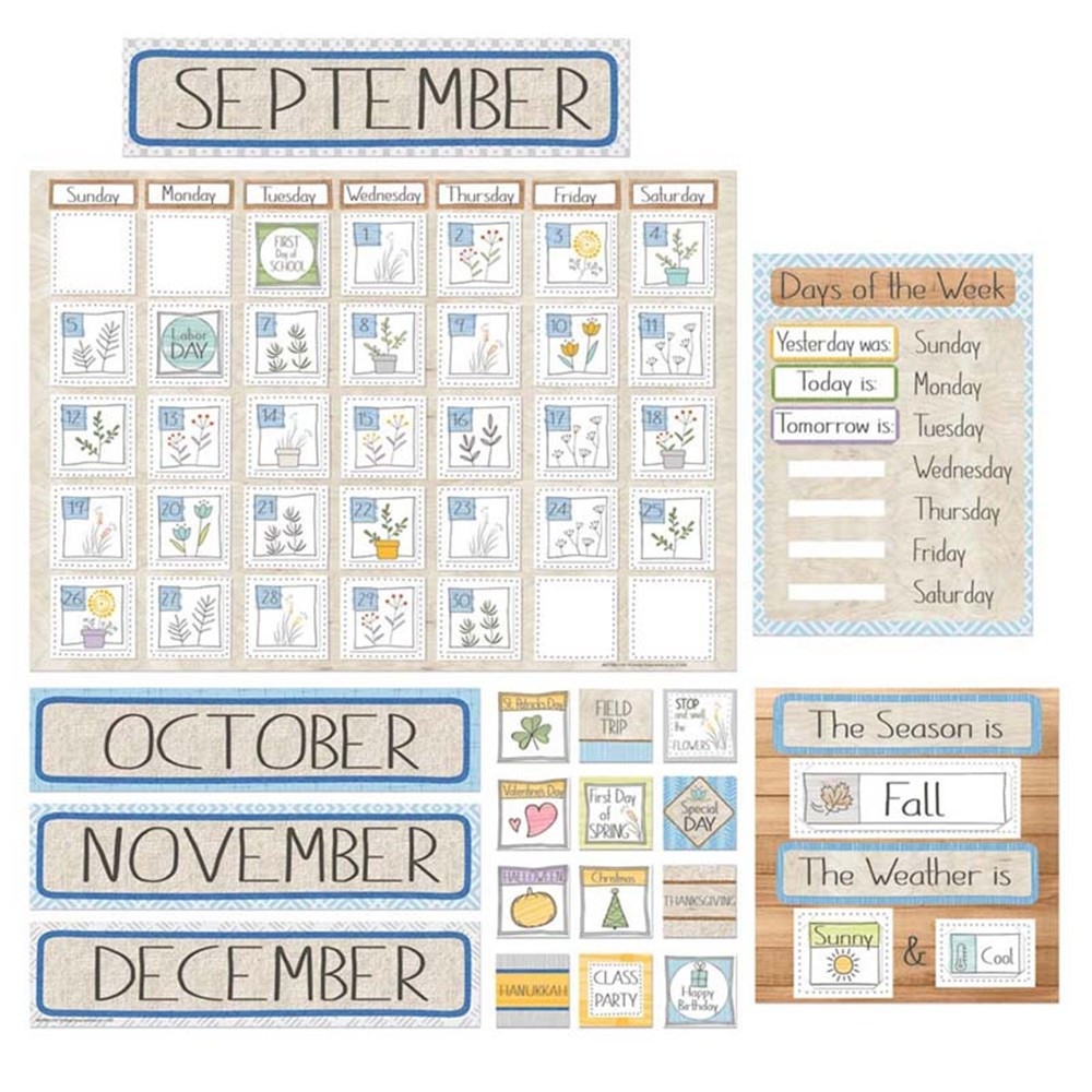 A Close Knit Class Calendar Set Bulletin Board Set EU 847788 Eureka