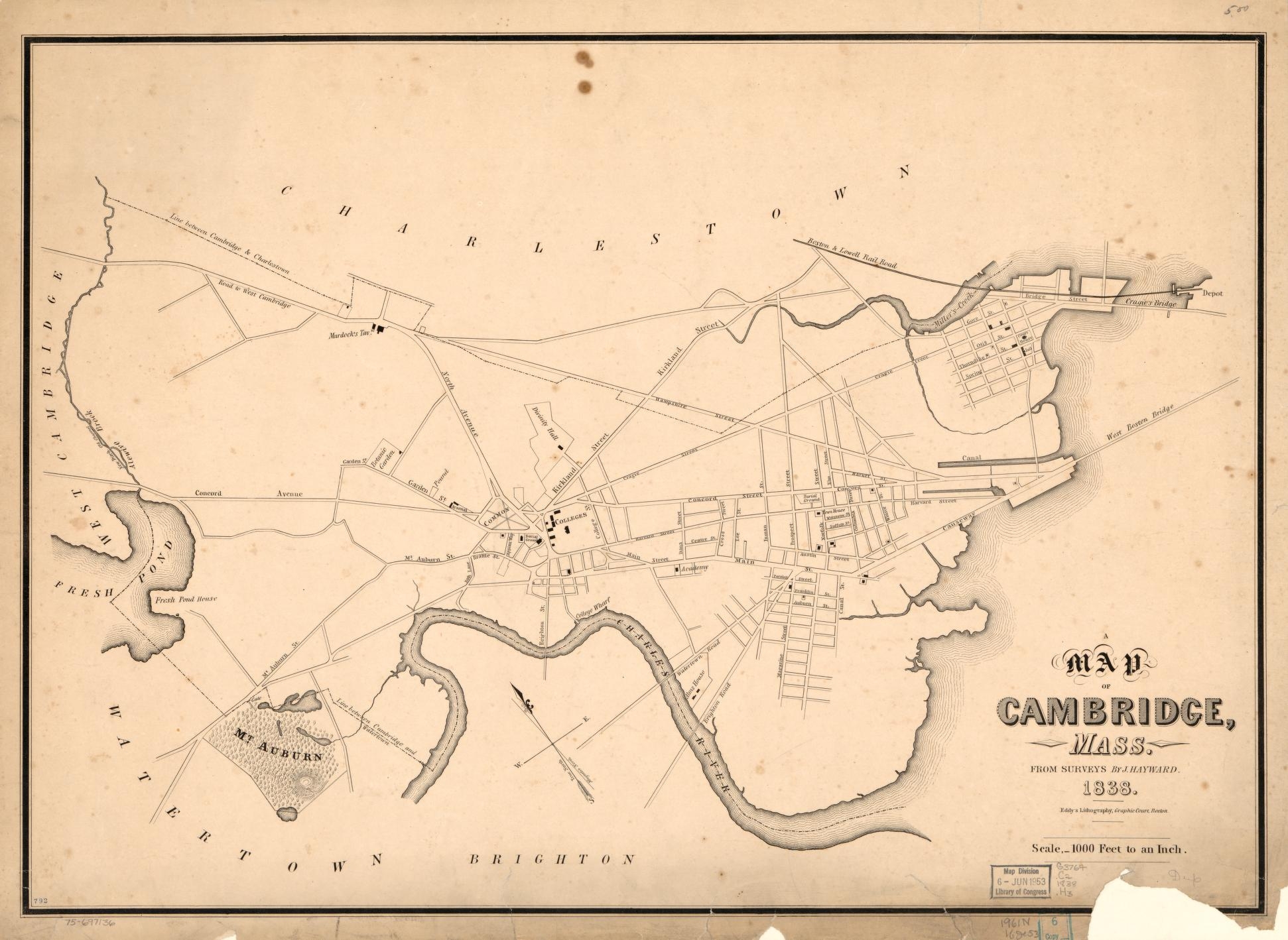 A Map Of Cambridge Mass Library Of Congress