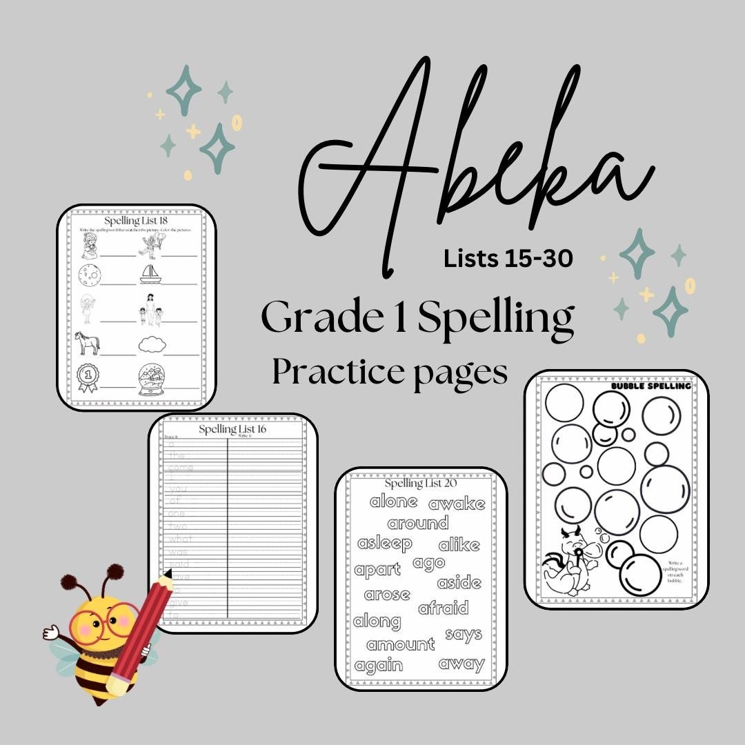 Abeka Grade 1 Spelling Practice Etsy