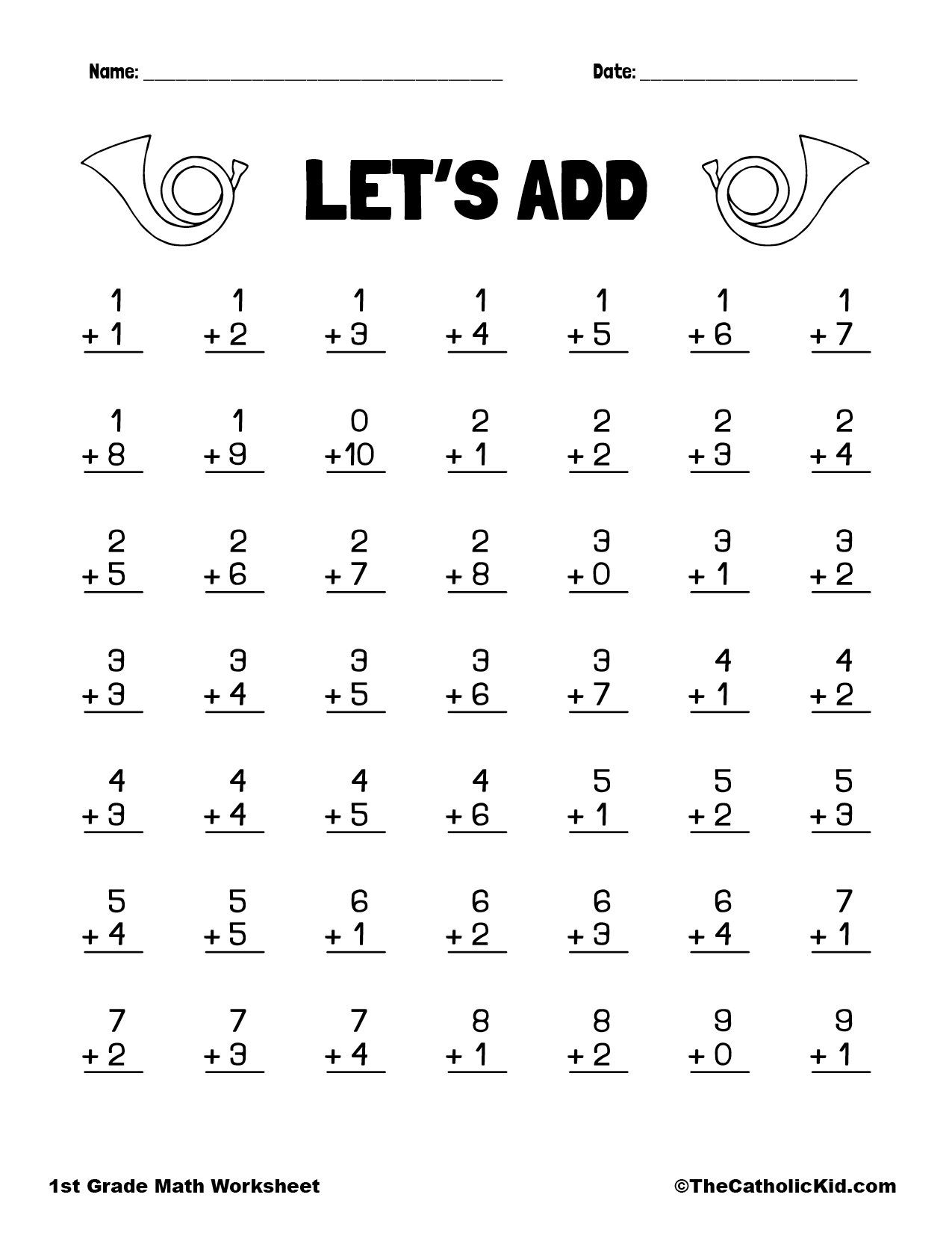 Math Worksheets For 1st Grade Printable Math Worksheets For 1st Grade Printable