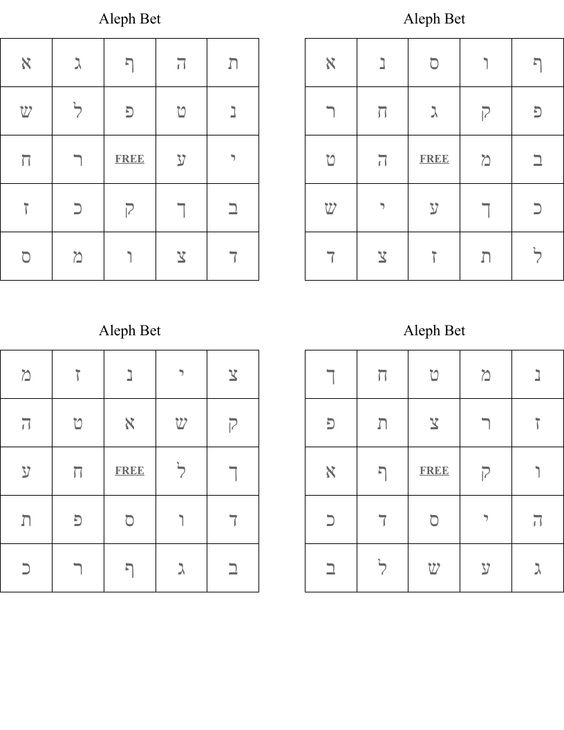 Aleph Bet Chart Printable Aleph Bet Chart Printable