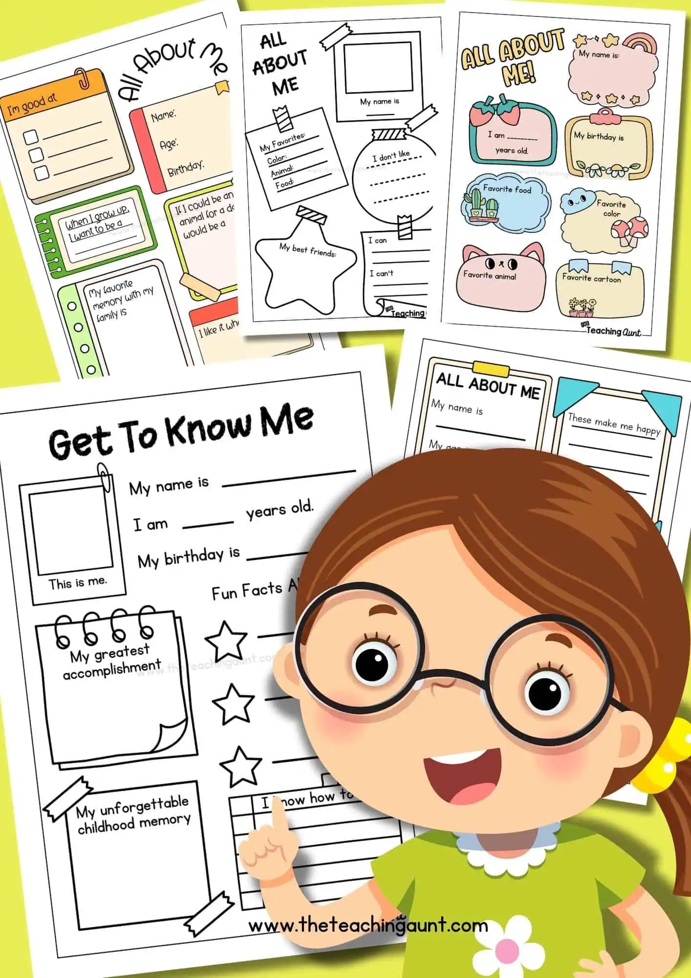 All About Me Worksheets Free Printable The Teaching Aunt