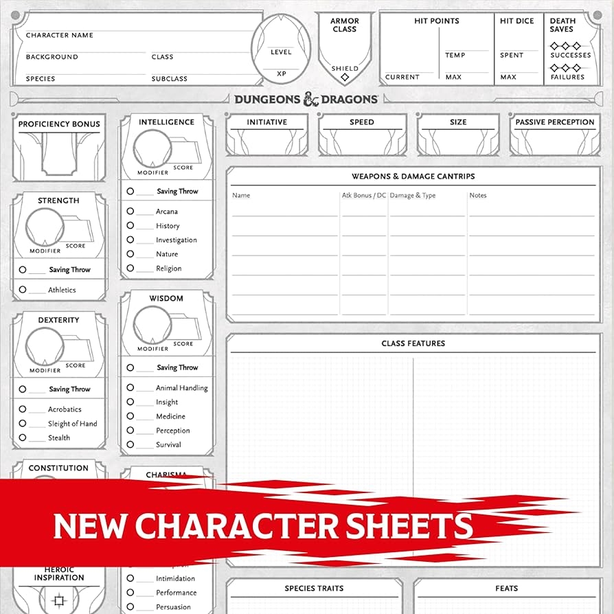 Amazon 2024 Character Sheets Dungeons Dragons Player Accessories Toys Games